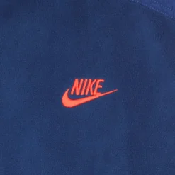 Hoge Hals Rits Winterjas Blauw/Oranje