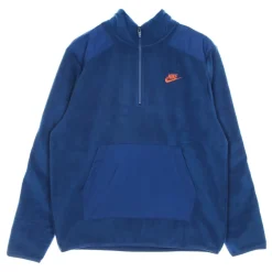 Hoge Hals Rits Winterjas Blauw/Oranje