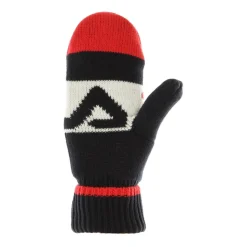 Intarsia Gebreide Herenhandschoenen Zwart/Rood/Wit