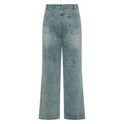 Jeans met printdetail en riemlussen