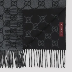 Kasjmier Sjaal met GG Logo Jacquard
