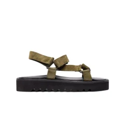 Khaki Suède Leren Sandalen