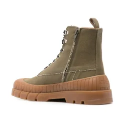 Khaki Veterschoenen met Rubberen Zool