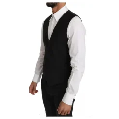 Klassieke Zwarte Wol Slim Fit Vest