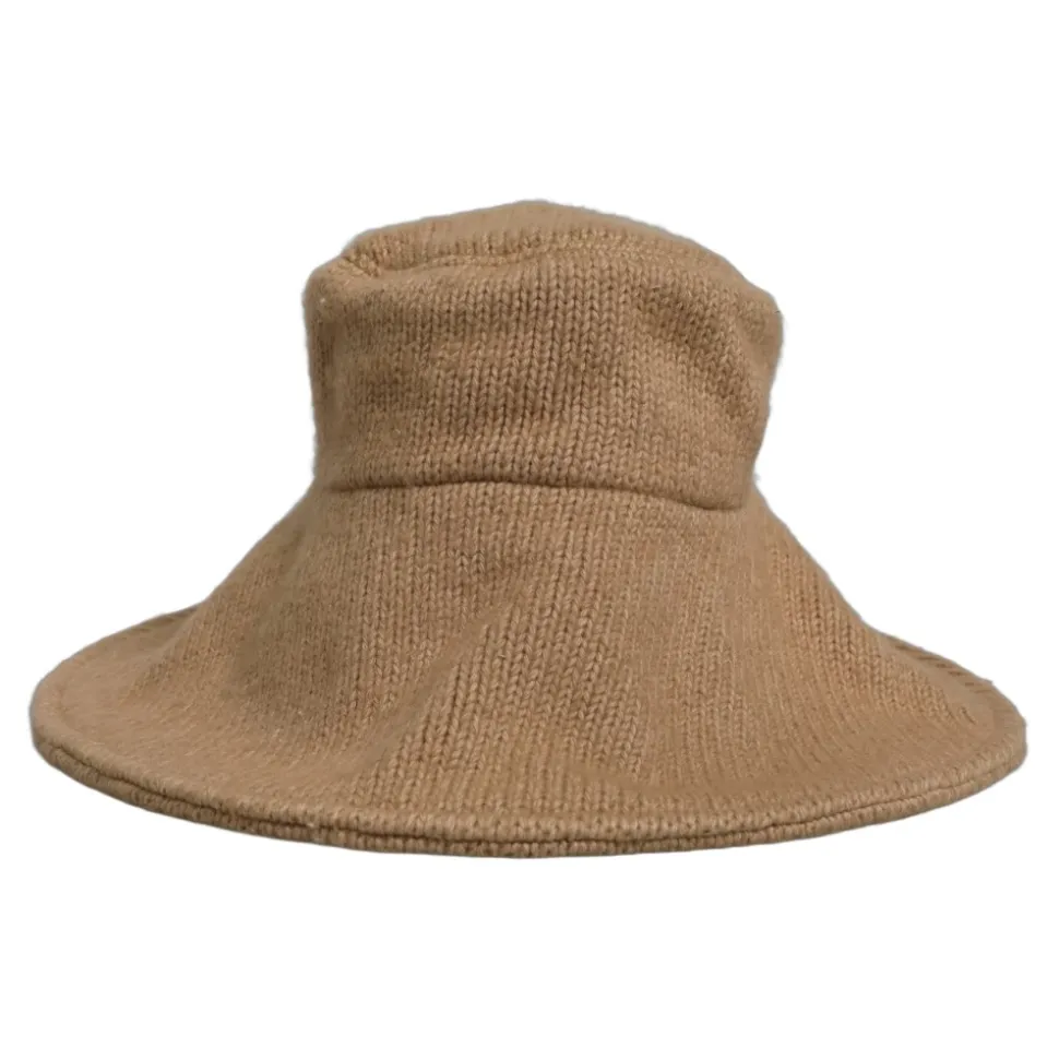 Knitted Widebrim Bucket Capello Hat