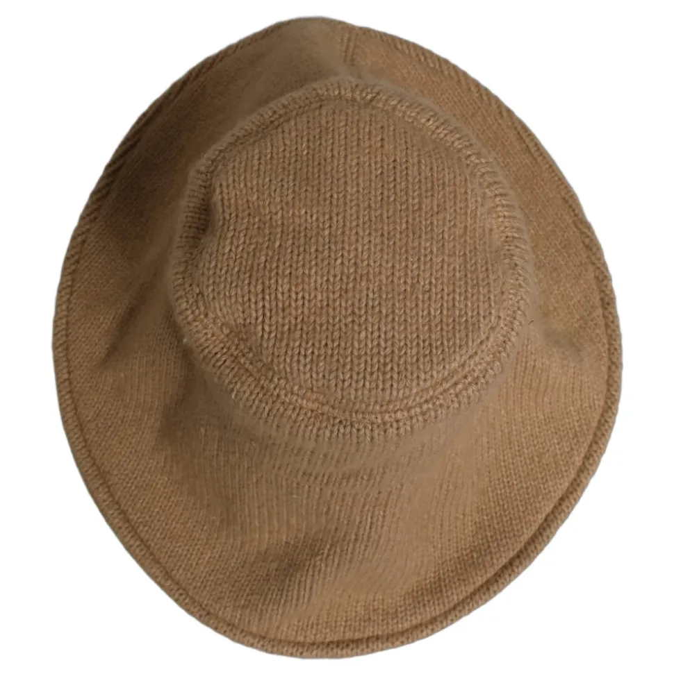 Knitted Widebrim Bucket Capello Hat