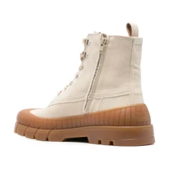 Lace-Up Laars met Rits aan de Zijkant en Rubberen Zool