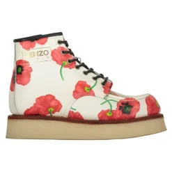 Leren Enkellaarsjes met Bloemenprint