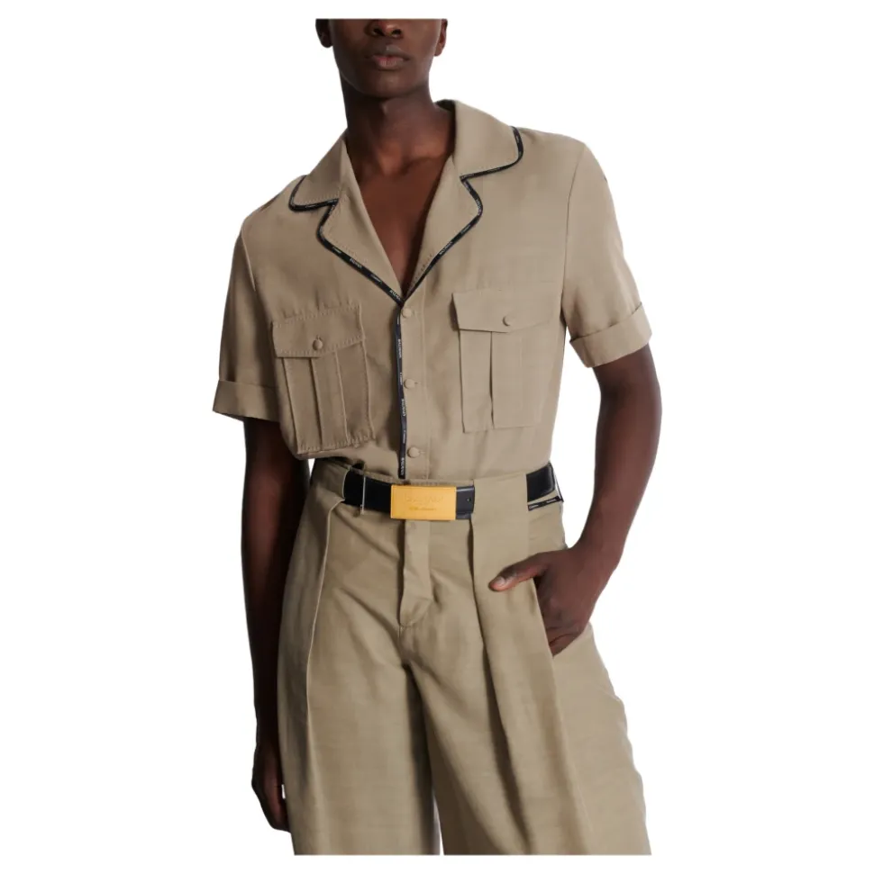 Leren riem met veiligheidsspeld