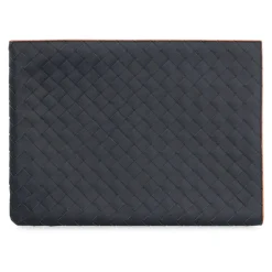 Leren Clutch met Intrecciato Motief