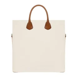Leren en Katoenen Tote Tas