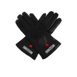 Leren handschoenen met bedrukt logo