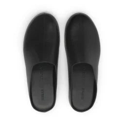 Leren instapslippers met verhoogde zool