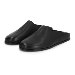Leren instapslippers met verhoogde zool