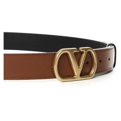 Leren riem met VLogo-detail