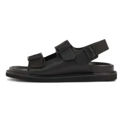 Leren sandalen met metalen gesp