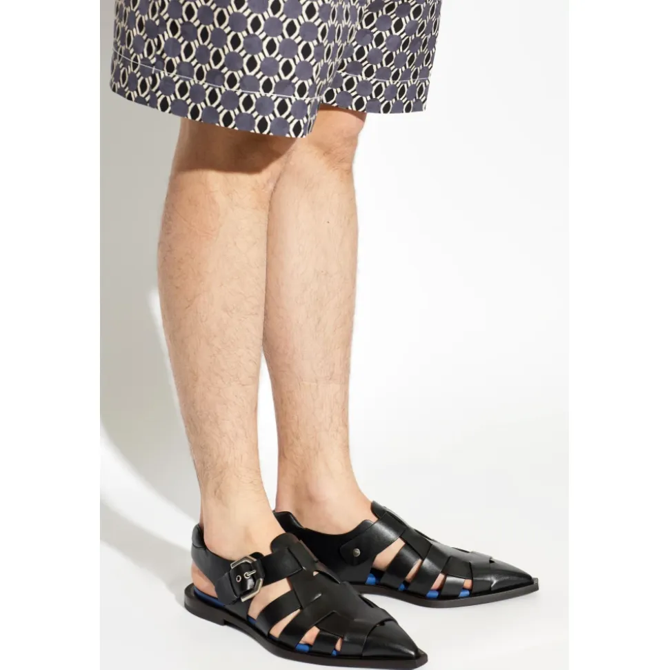 Leren sandalen met puntige neus