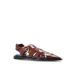 Leren sandalen met spitse neus