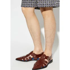 Leren sandalen met spitse neus