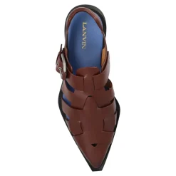 Leren sandalen met spitse neus