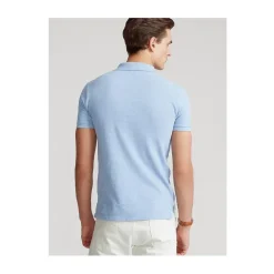 Lichtblauw Poloshirt met Kraag