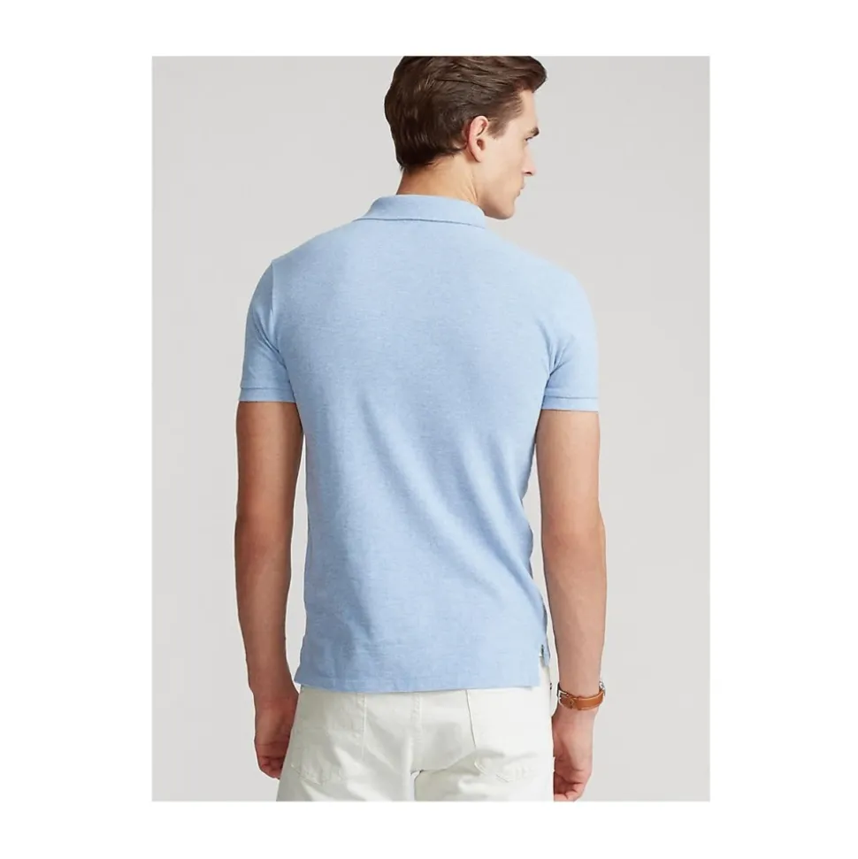 Lichtblauw Poloshirt met Kraag