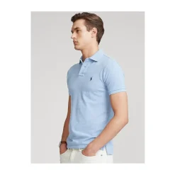 Lichtblauw Poloshirt met Kraag
