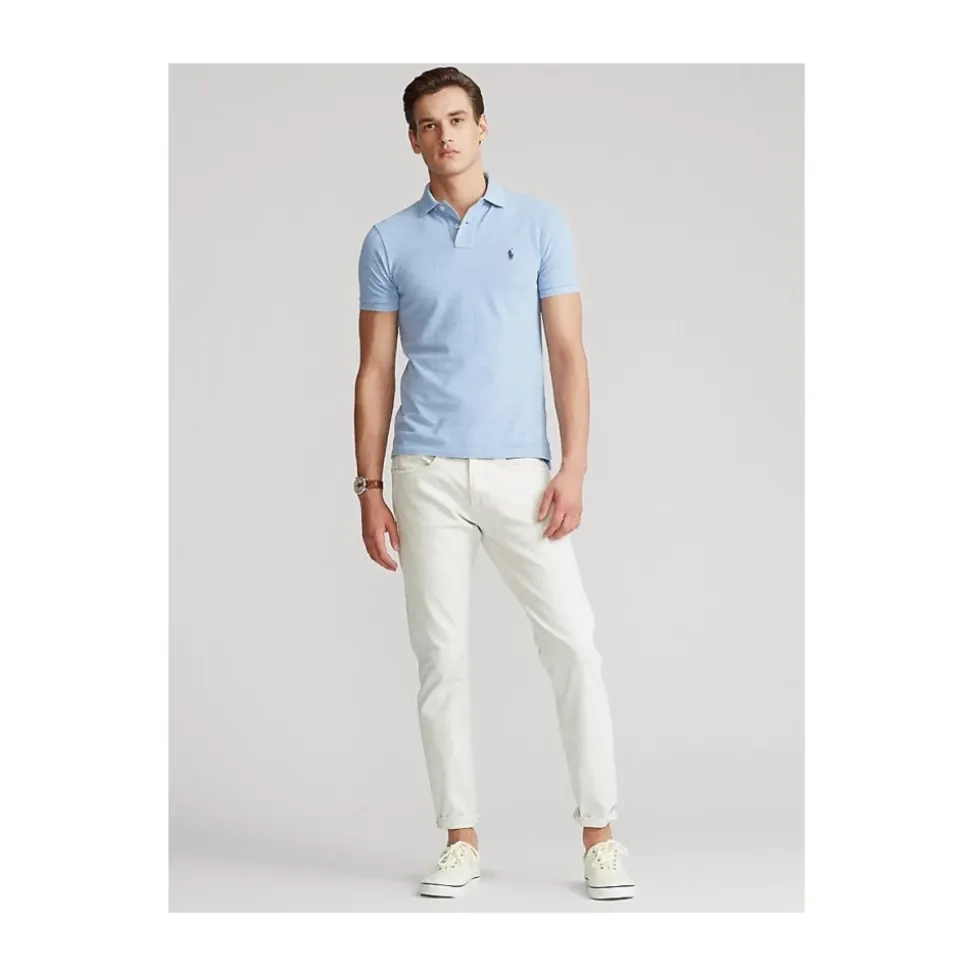 Lichtblauw Poloshirt met Kraag