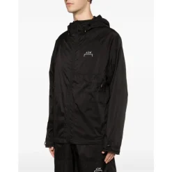 Logo-print Capuchonjas met trekkoord