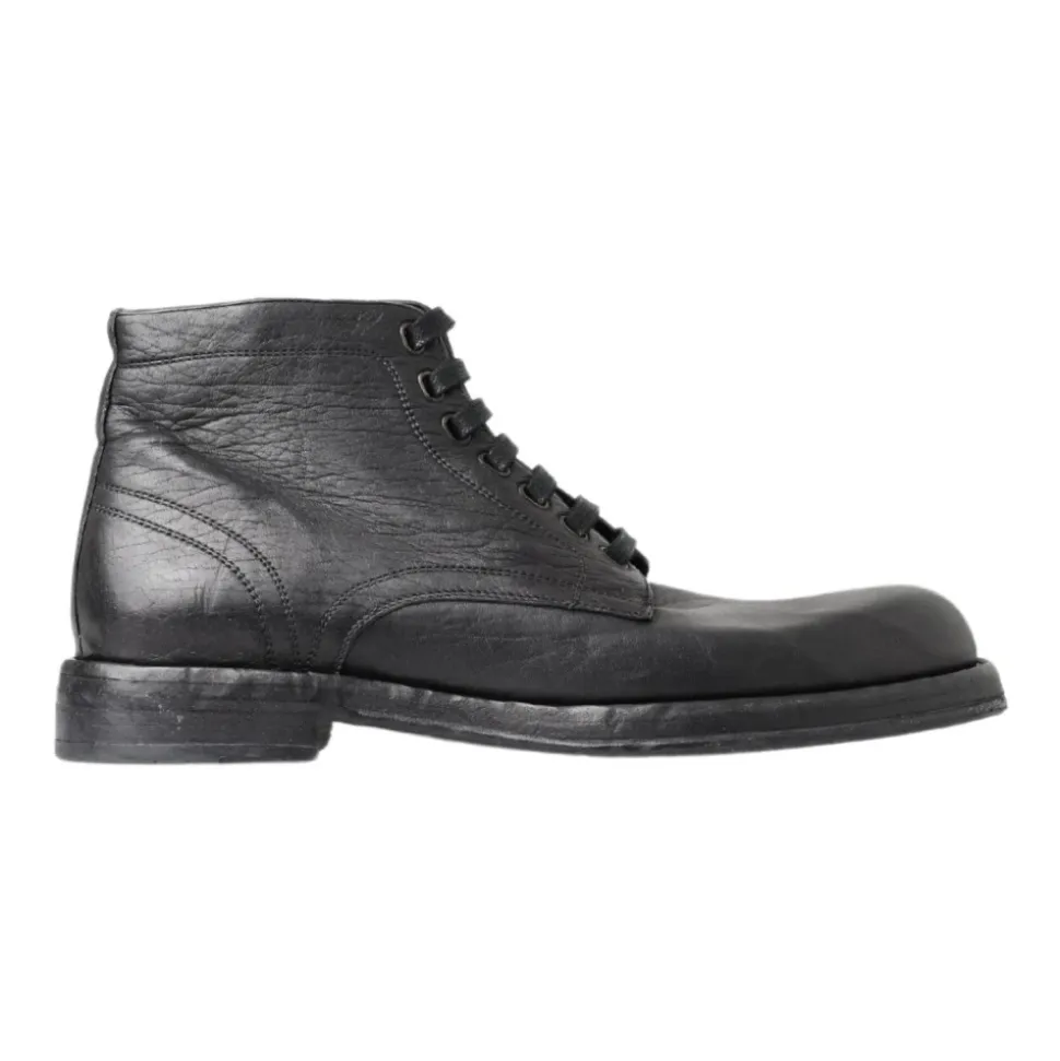 Luxe Zwarte Leren Veterschoenen