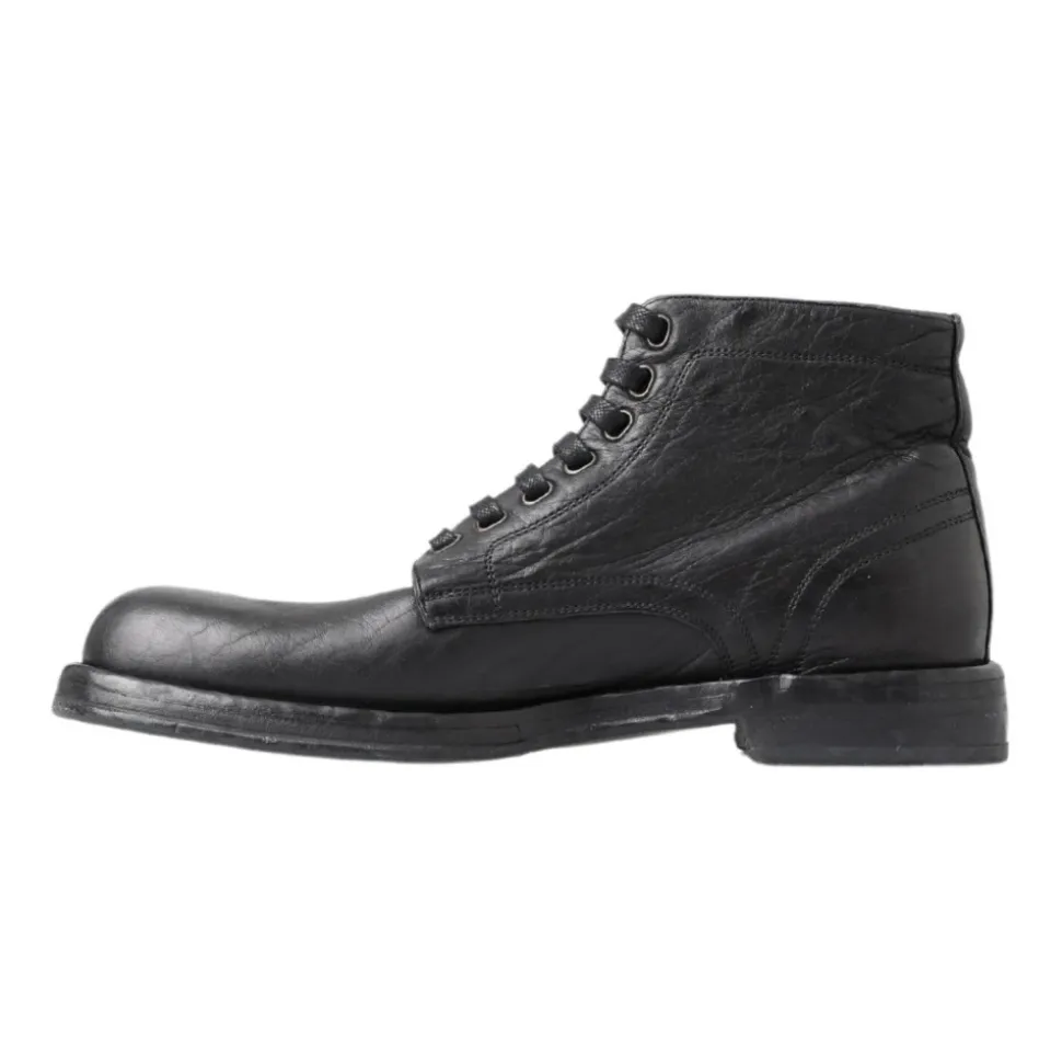 Luxe Zwarte Leren Veterschoenen
