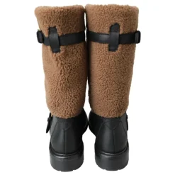 Luxe Shearling Leren Lange Laarzen