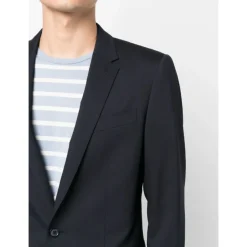 Marineblauw Slim Fit Wollen Pak