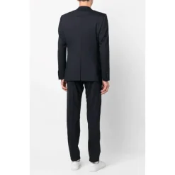 Marineblauw Slim Fit Wollen Pak