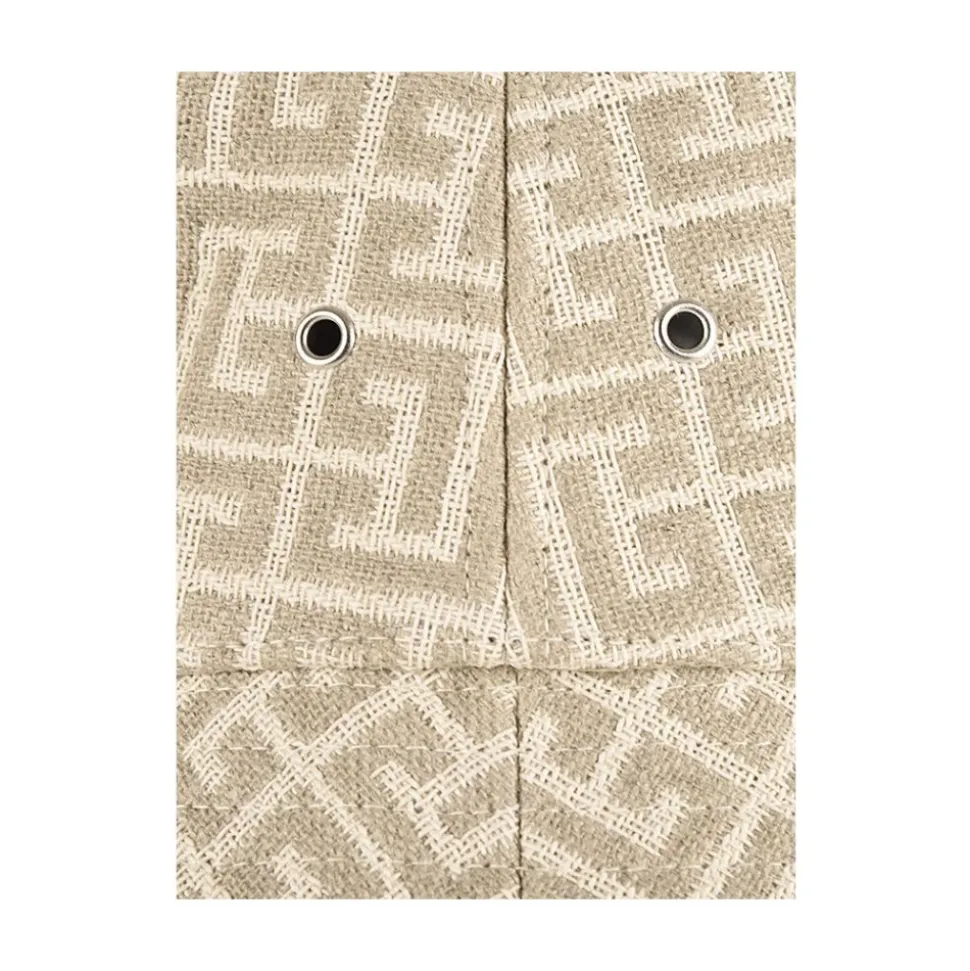 Monogram Jacquard Ivoorkleurige en Witte Bucket Hat