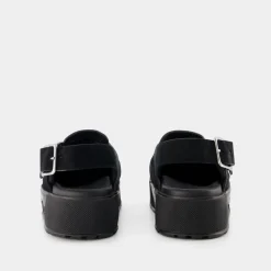 Mount Slick Sandalen - Zwart/Zilver Leer