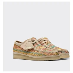 Multicolor Raffia Wallabee Sneakers