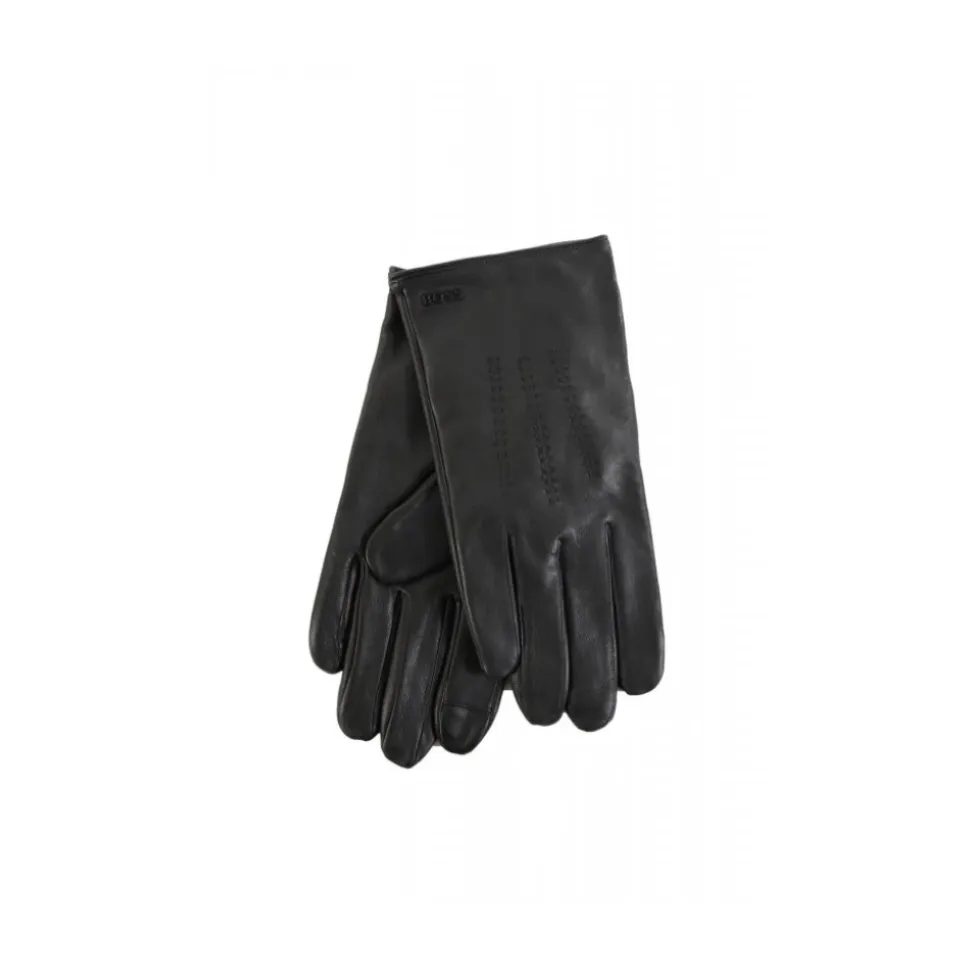 Nappa-leren handschoenen met metalen logoletters