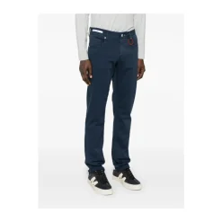 Navy Blauwe Klassieke Knoop Jeans