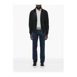 Navy Blauwe Klassieke Knoop Jeans