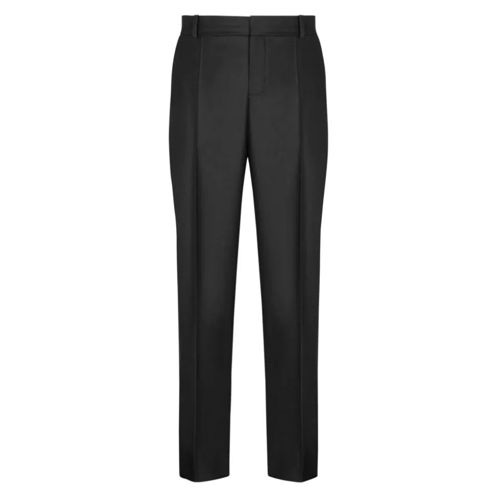 Op maat gemaakte effen wollen pantalon