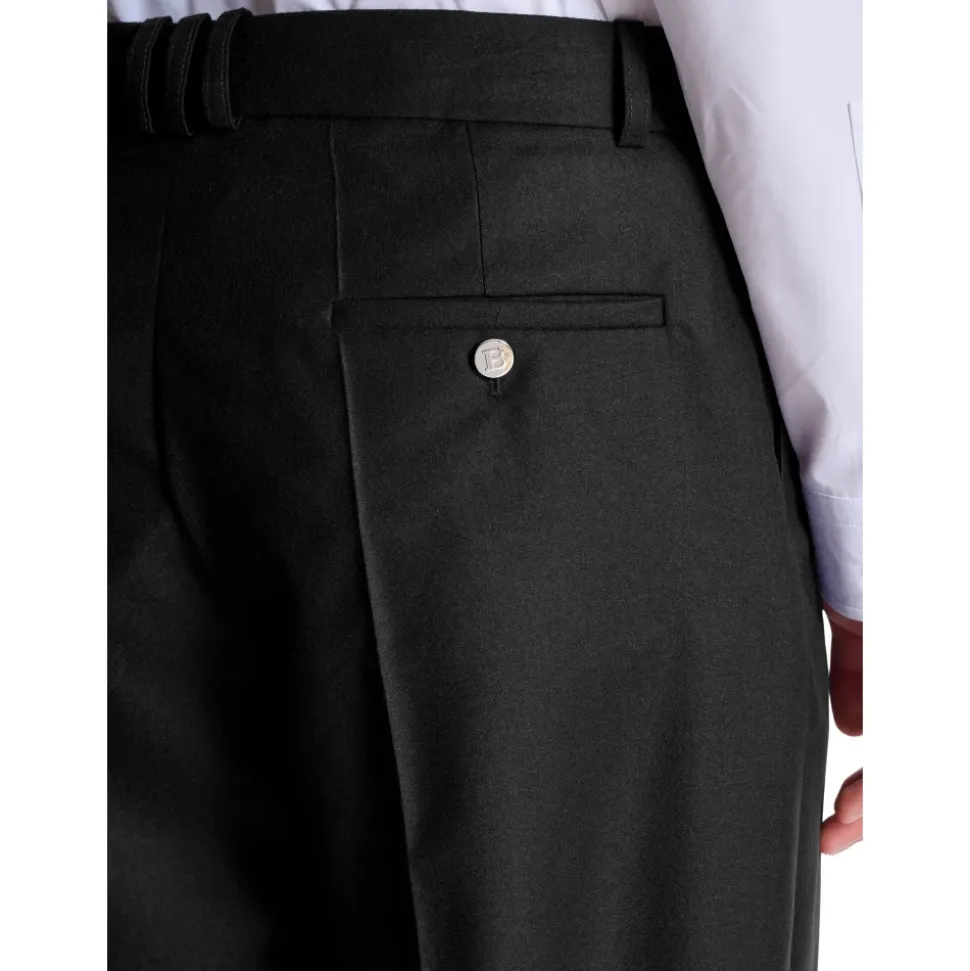 Op maat gemaakte effen wollen pantalon