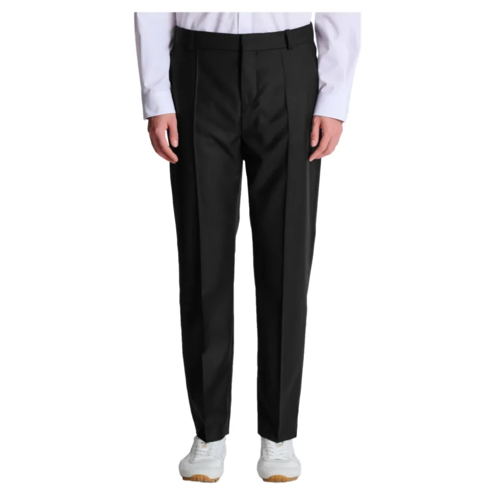 Op maat gemaakte effen wollen pantalon