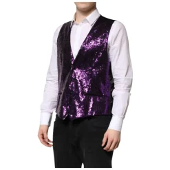 Paarse Paillet Formeel Vest