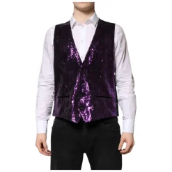 Paarse Paillet Formeel Vest