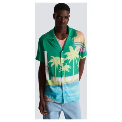 Palm Tree Print Pyjama Shirt