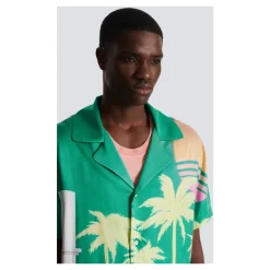 Palm Tree Print Pyjama Shirt
