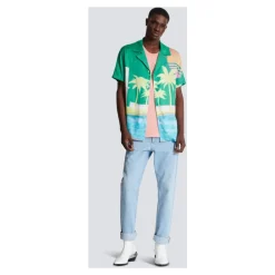 Palm Tree Print Pyjama Shirt