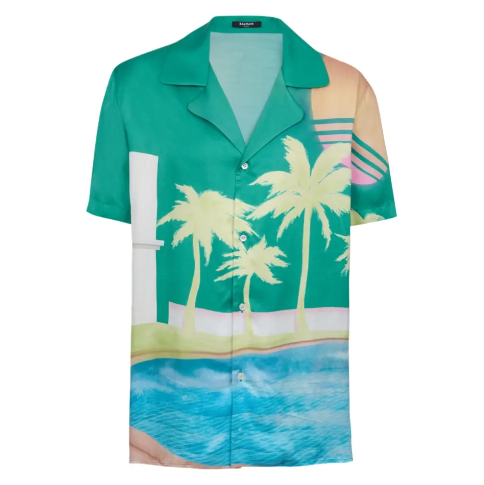 Palm Tree Print Pyjama Shirt