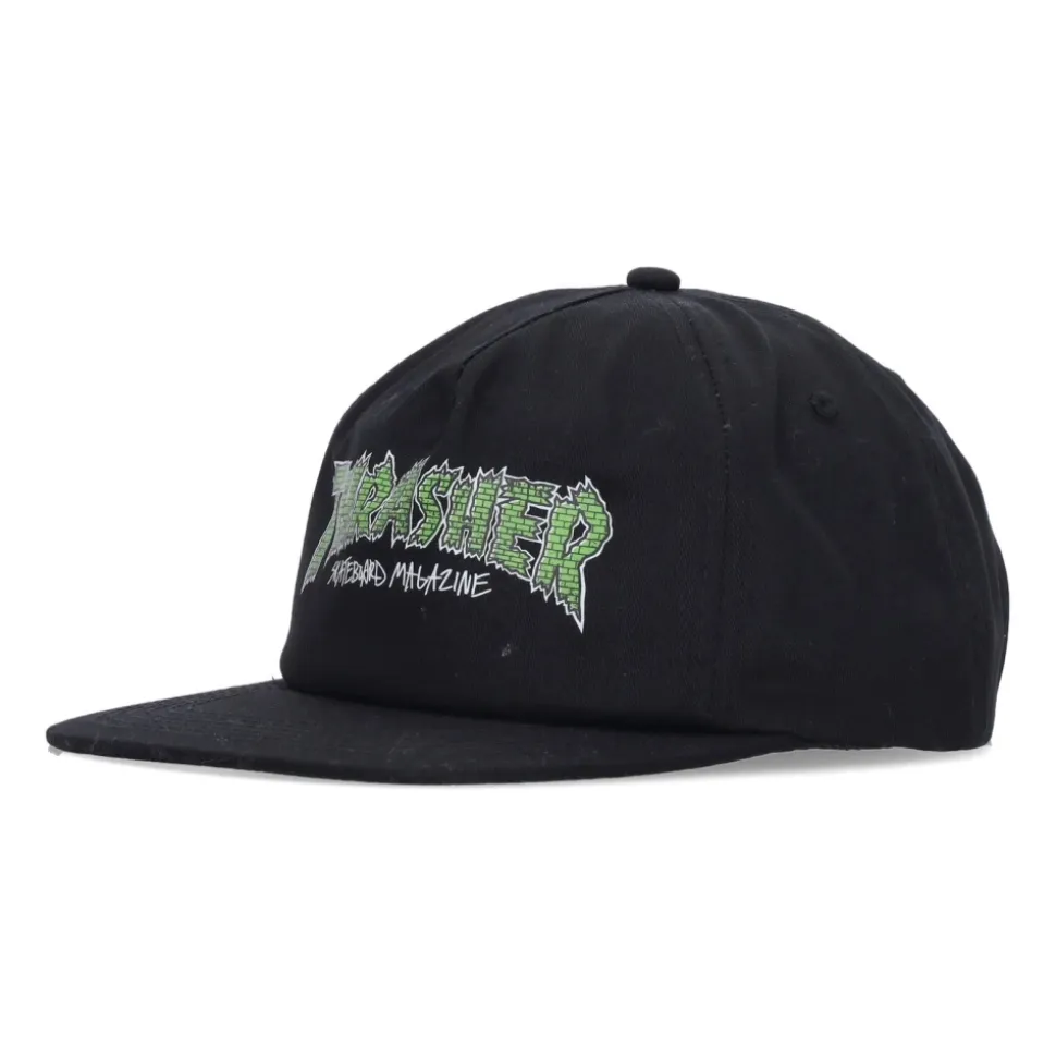 Platte Klep Baksteenpet Zwart/Wit